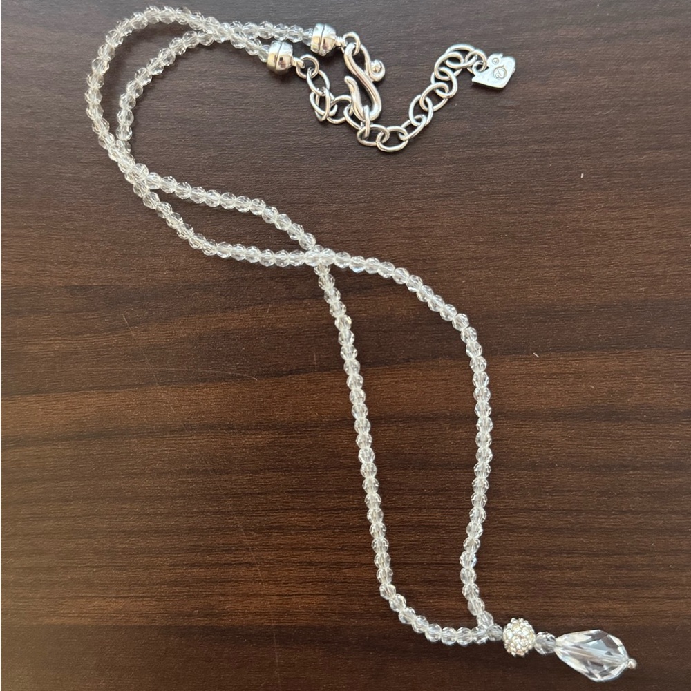 Swarovski Silver Crystal Drop Necklace